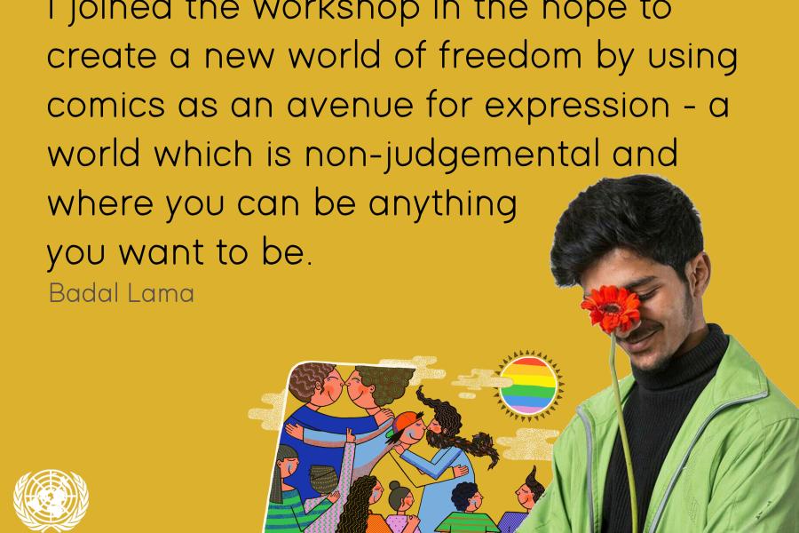 Badal Lama joined the workshop in the hope to create a new world of freedom by using comics as an avenue for expression. They further added, “A world which is non-judgmental and where you can be anything you want to be.