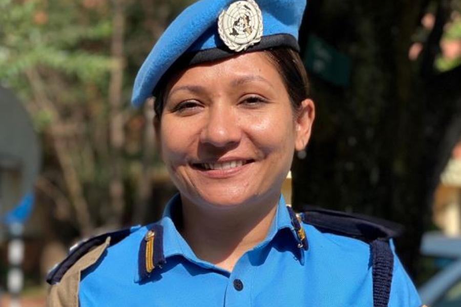 SP Malla Nepalese peacekeeper serving in the Democratic Republic of the Congo (DRC) receives United Nations Woman Police Officer of the Year Award