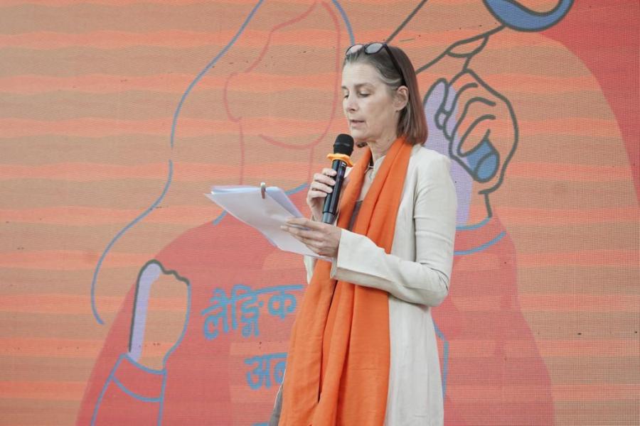 Ms Elke Wisch, UNICEF Representative in Nepal speaking on behalf of the United Nations in Nepal and as Co-chair of the International Development Partners Group