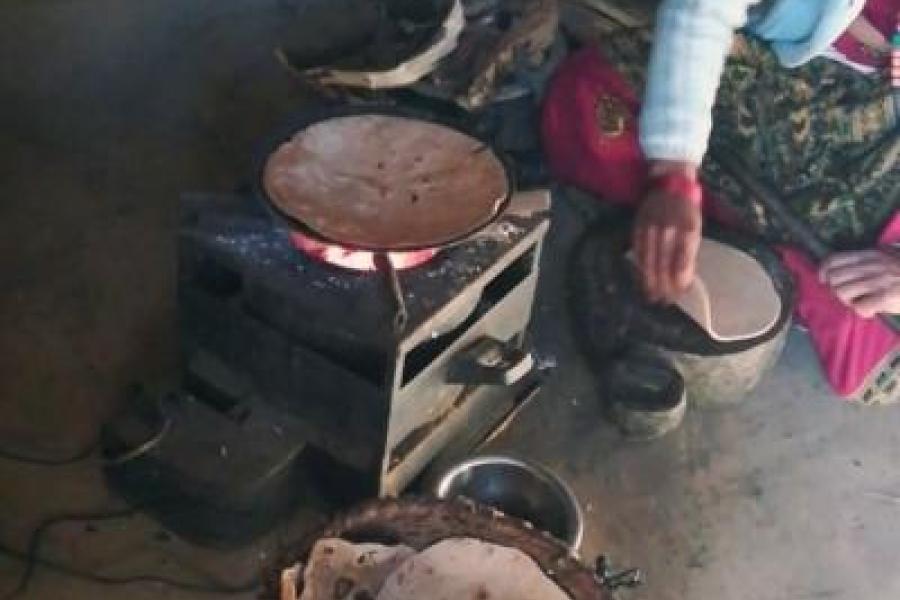 A view of an eco-cookstove in use
