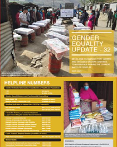 Gender Equality Update 32 on Needs and Challenges that Women and Excluded Groups Continue to Experience During the Current Wave of COVID-19