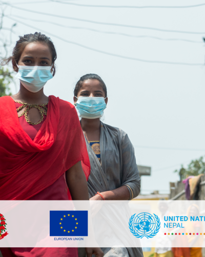 Two girls walking with their masks on their face